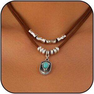 Women's E1-hat Layered Boho Necklaces Cowgirl Jewellery Accessories Outfits